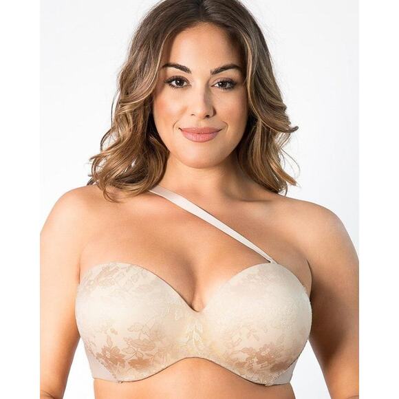 Curvy Couture NWT Strapless Sensation Multi-Way Push-Up Bra Nude 40DD - Picture 2 of 9